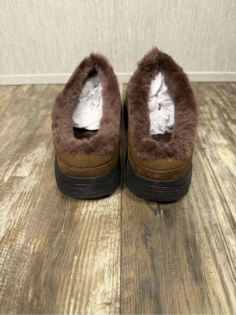 Merrell Brown Shearling-Lined Slip-On Mule Size 10